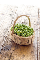 Bunch of biologic delicious green peas