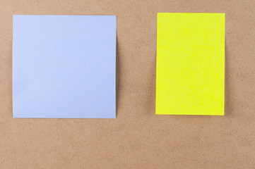 blank sticky notes paper on the  board