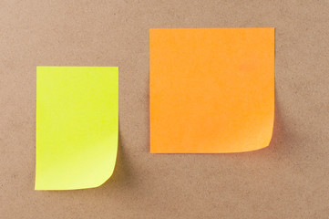 blank sticky notes paper on the  board