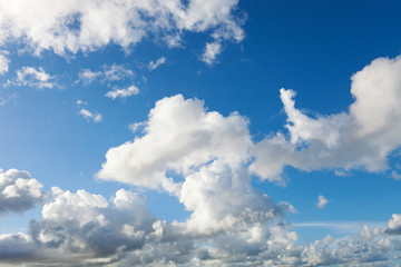 blue sky and clouds.