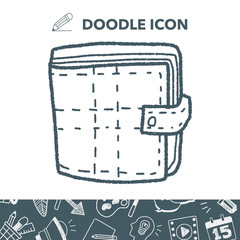 wallet doodle drawing