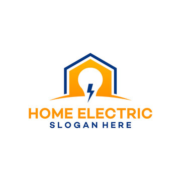 Home Electricity Logo Template Designs Vector Illustration