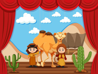 Two arab kids on stage