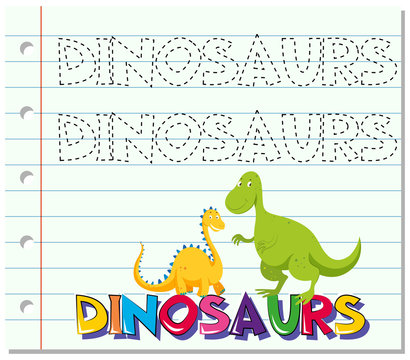 Tracing word for dinosaurs