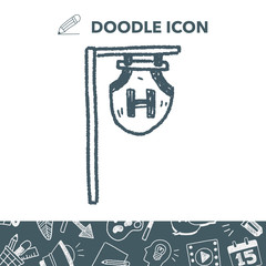 hotel board doodle drawing