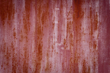 Colored rusty metal iron wall background. Abstract canvas with spots