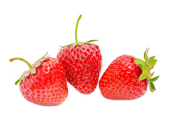 Fresh strawberries closeup on a light background