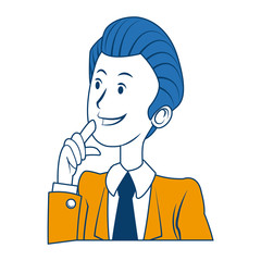 portrait male business man cartoon work people