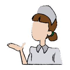 cute female nurse character health staff