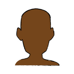 silhouette head man front view portrait