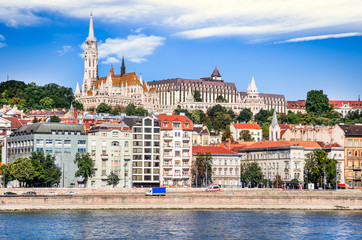 Budapest, Hungary - Buda Hill with Matthias Church, Fisherman's Bastion
