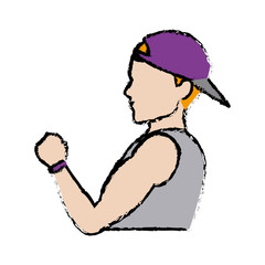 portrait sport man climber helmet protection