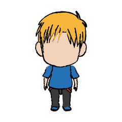 blurred thin silhouette of anime little boy