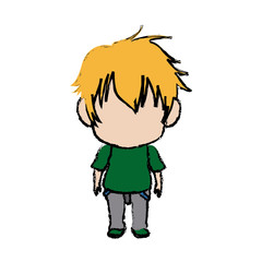 blurred thin silhouette of anime little boy