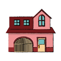 house residence exterior garage door windows