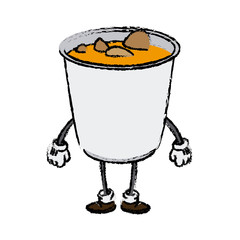 cartoon funny ramen soup food character japanese