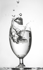 water splash in glass