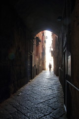 Old alley in the center of Naples