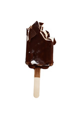 Isolated Chocolate Covered Vanilla Ice Cream Bar