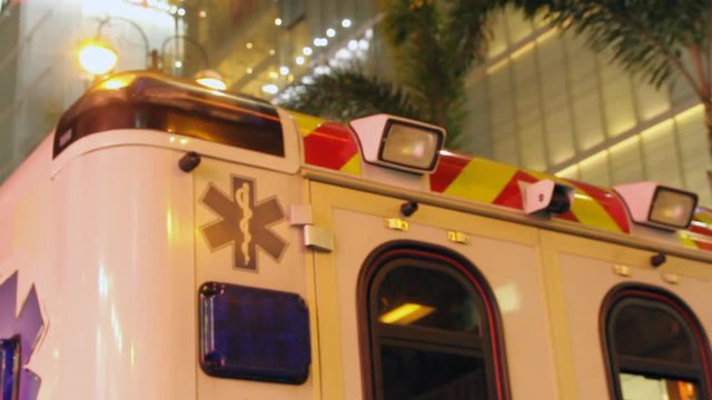 Ambulance flashing lights
