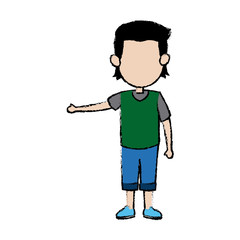 Obraz premium cute boy kid male standing family people
