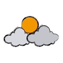 weather icon sun with cloud design
