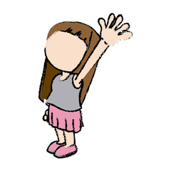 happy cute child girl cartoon character