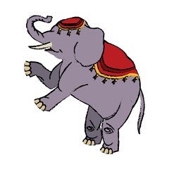 elephant circus entertainment balance icon