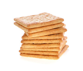 crackers isolated on white background.
