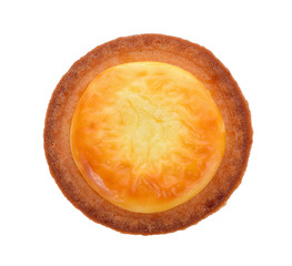 freshly baked Hokkaido cheese tarts isolated on white background