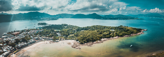 Obraz premium Aerial view of Peng Chau Island, Hong Kong