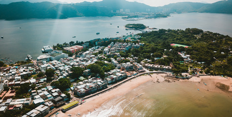 Obraz premium Aerial view of Peng Chau Island, Hong Kong