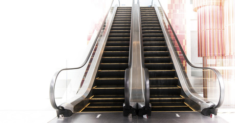 Empty escalator in department store