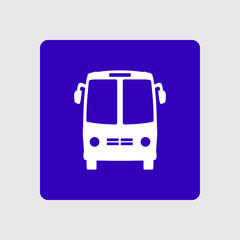 Bus icon. Schoolbus symbol. International tourist traffic. Comfortable vehicles.
