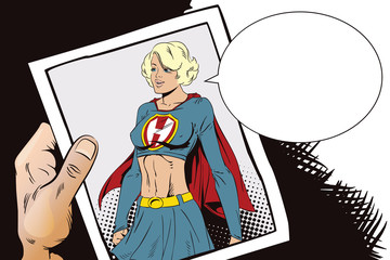  Beautiful girl superhero. Stock illustration.