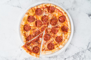pizza with sausage
