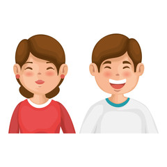 happy couple in love icon over white background colorful design vector illustration