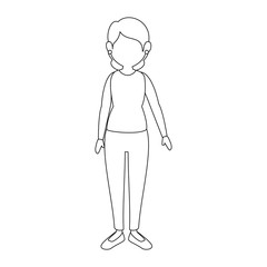 avatar woman wearing casual clothes icon over white background vector illustration