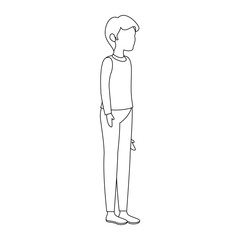 man wearing casual clothes  icon over white background vector illustration