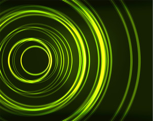 Neon circles abstract background