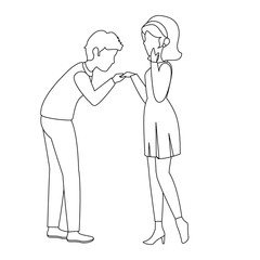 couple in love icon over white background vector illustration