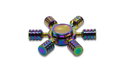 Fidget metal rainbow hand spinner