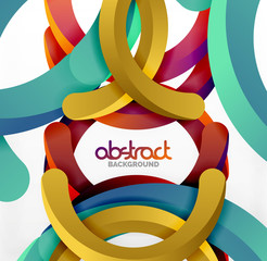 Modern 3d geometrical style background, arch circular lines