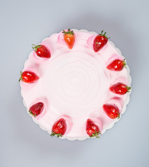cake or cake with strawberries on a background.