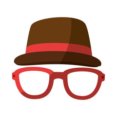 hat and glasses icon vector illustration graphic design