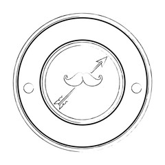 seal stamp with mustache icon vector illustration graphic design