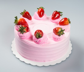 cake or cake with strawberries on a background.