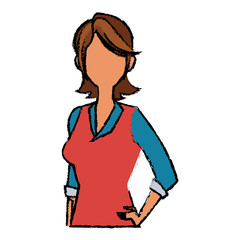 business woman character standing people