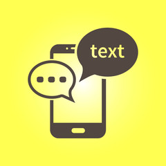 Mobile chatting icon.Mobile Phone Representing Web Chatting And Dialog.