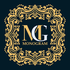 Vintage vector monogram. The past. Elegant emblem logo for restaurants, hotels, bars and boutiques. It can be used to design business cards, invitations, booklets and brochures